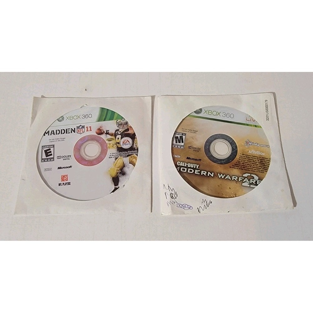 Lot (2) Xbox 360 Games Call Of Duty MW2 And Madden 11 *Disc Only*